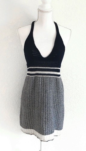 Zara Navy Blue White Striped Halter 