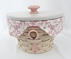 Longaberger 2007 Horizon of Hope Brustkrebs Korb Liner Schutz Holzdeckel