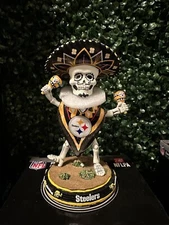 Pittsburgh Steelers Bobblehead. Day Of The Dead Collectible. Glow In The Dark!