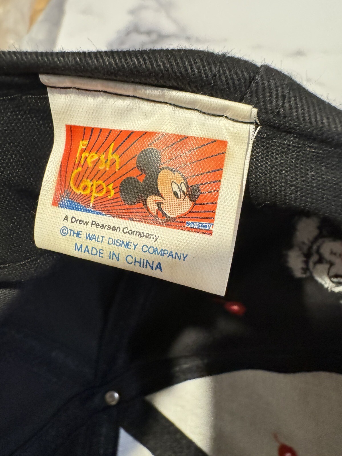 Disney Mickey Mouse M Hat Snapback Cap Black Red Fresh Caps Unlimited