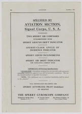 1916 Sperry Gyroscope Co. Ad: US Army Signal Corps Section - Automatic Pilot