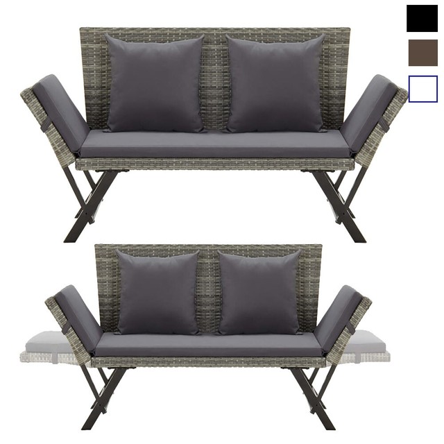 Vidaxl 3 Sitzer Gartensofa Mit Auflagen Schwarz Poly Rattan 44181 Gunstig Kaufen Ebay