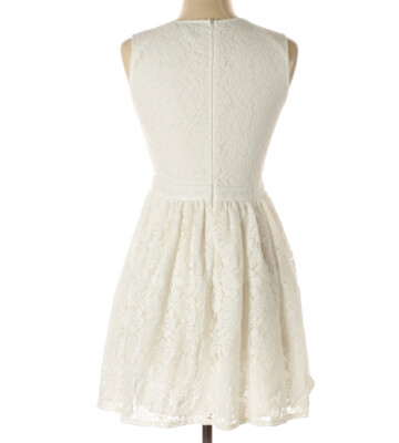 white fitted skater dress Picture Perfect White Skater Dress