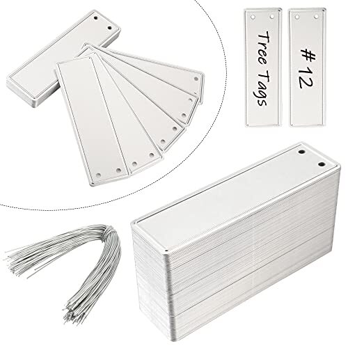 120 Aluminum Plant Labels Metal Plant Marker Tags with Wires for Outdoor Garden