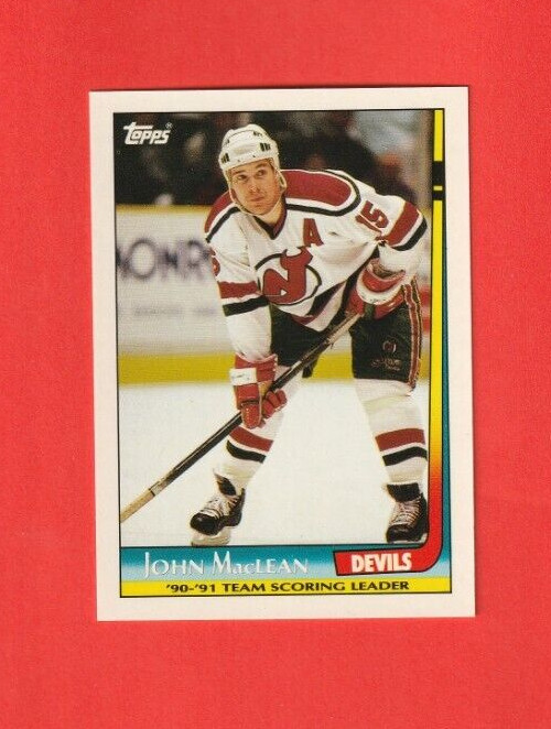 1991-92 Topps TEAM SCORING LEADER # 15 John MacLean NEW JERSEY DEVILS