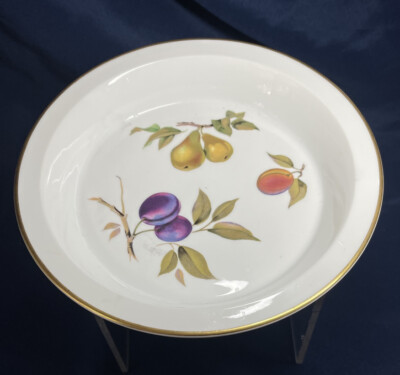 Eversham Porcelain Pie Plate fruit made in England 10''D 1.5''