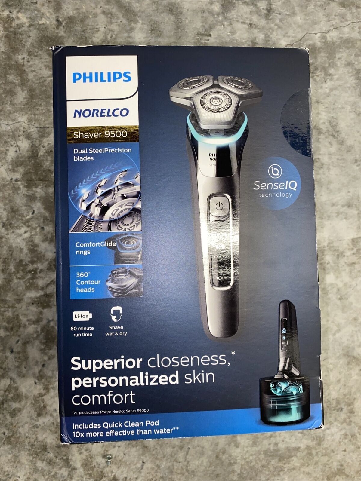 Philips Norelco 9500 Cordless Wet/Dry Electric Shaver With Wash Station