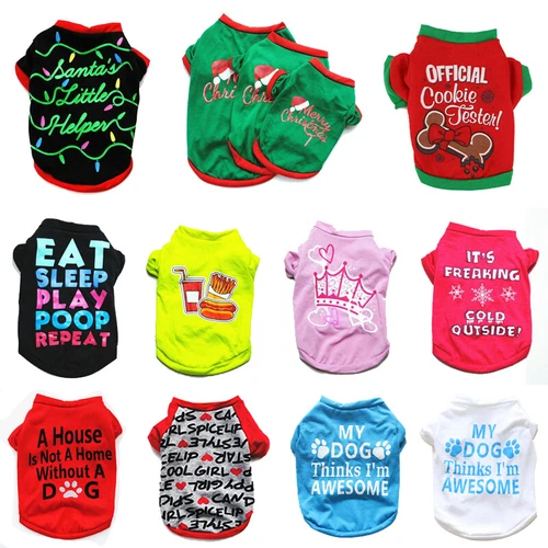 Various Pet Puppy Small Dog Cat Pet Clothes Vest T Shirt Apparel Clothes Costume