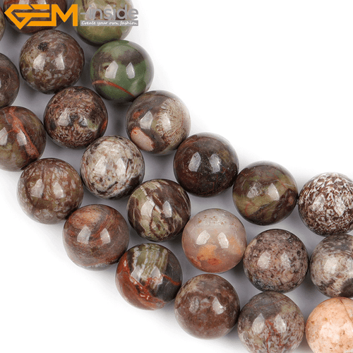 Rain Forest Onyx Agate 15" Strand Brown Natural Beads For Women's Jewellery - Picture 40 of 49