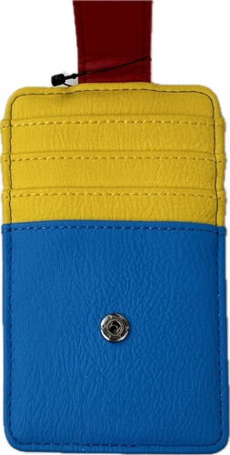 Estuche para tarjetas de identificación de bola de lujo con lengüeta plegable de cuero sintético multicolor de los parques de Disney - Imagen 2 de 3