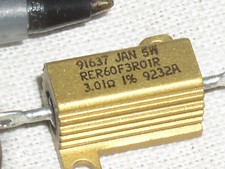 GOLD JAN RER RER60F3R01R DALE MILITARY MIL POWER RESISTOR 3.01 OHM 5W 1 5 WATT