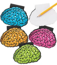 Pack of 12 - Brain Shaped Notepads - Party Bag Fillers