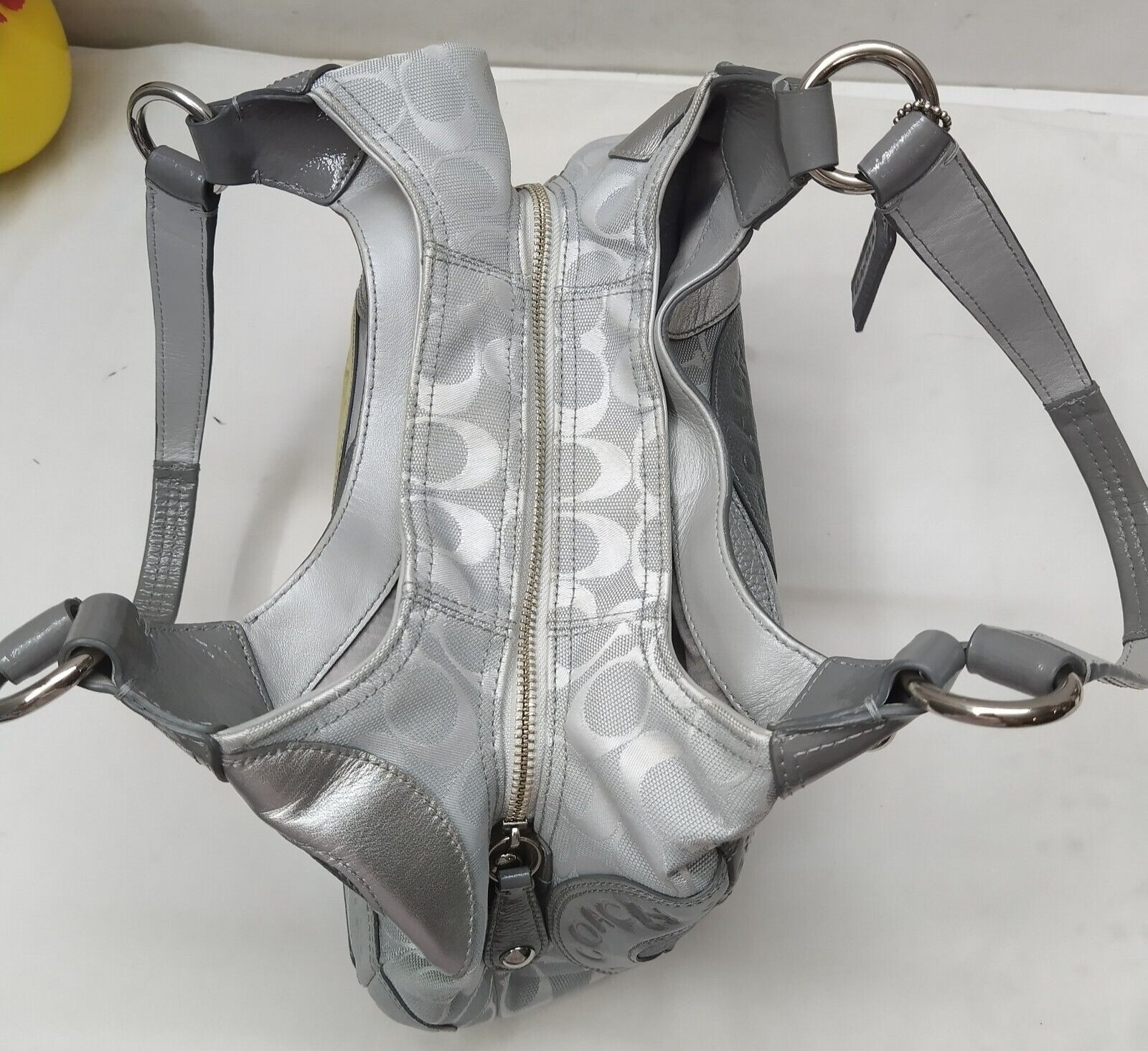 Coach Multicolor Round Patchwork Canvas Leather 3… - image 8