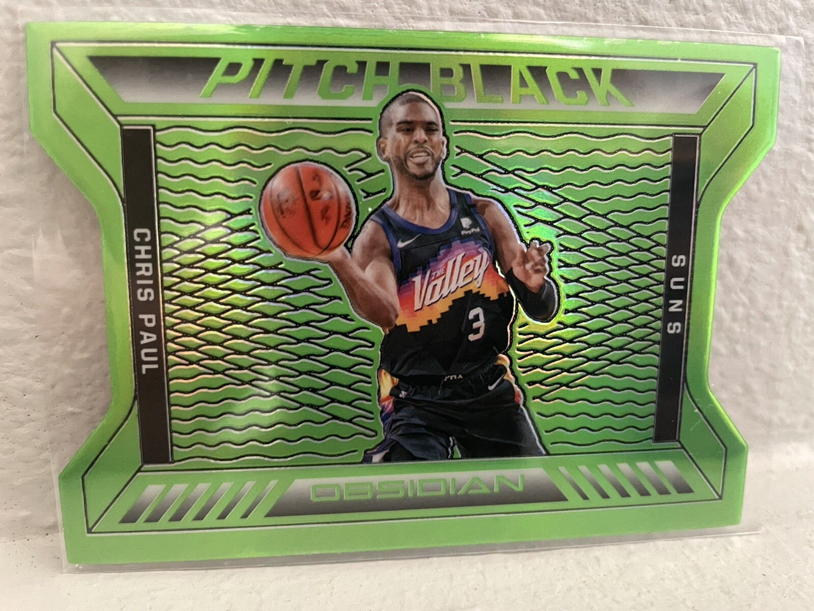 Chris Paul 2020-21 Panini Obsidian Pitch Black Green Flood Parallel Phoenix Suns
