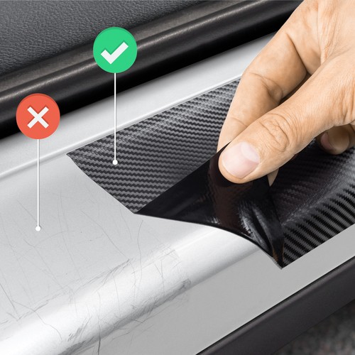 Listones de entrada de coche lámina protectora para Opel Combo E X19 óptica carbono - Imagen 5 de 5