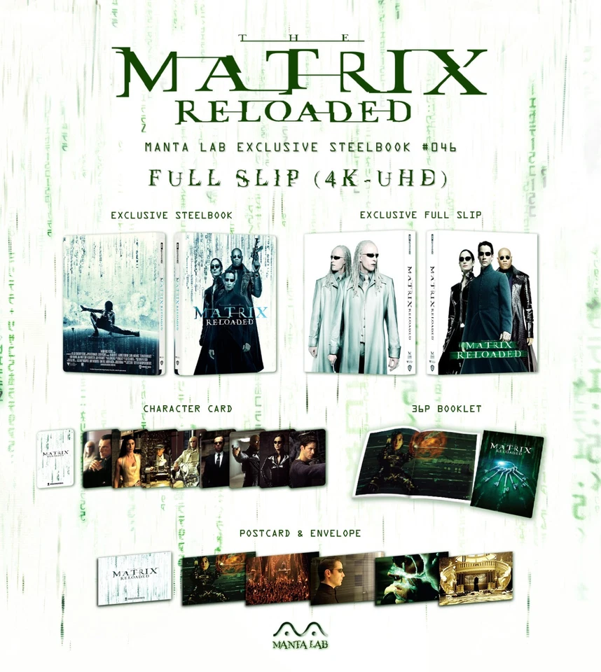 THE MATRIX 1-4 QUADRILOGY [4K+2D+BONUS] STEELBOOK FULL SLIP MANTA LAB - Image 3 of 4