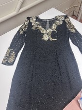 Vintage Sequin And Beaded Dress By Nite Size 14