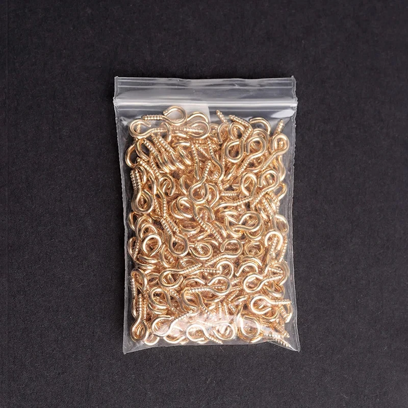 100pc Mini Eye Pins Screw Hooks Threaded Clasps Gold Tone Jewelry DIY Making - Image 4 of 4