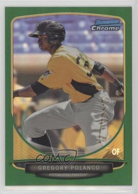 2013 Bowman Draft Top Prospects Chrome Green Refractor 36/75 Gregory Polanco 4r3