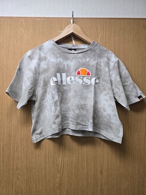 ellesse Damen Crop T-Shirt ''Alberta''   Gr. M   Tie Dye Grau   Logo-Print