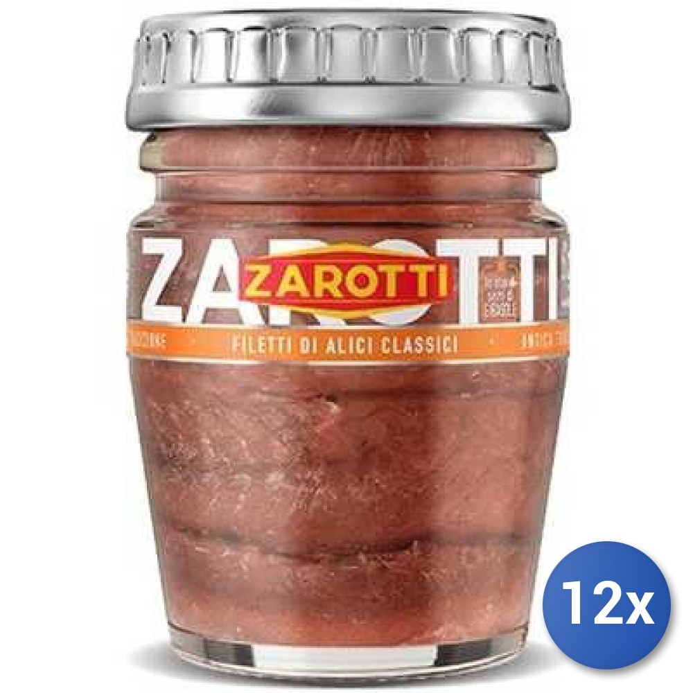 12X Multipack Zarotti Classic Anchovy Fillets Sunflower Oil 60G