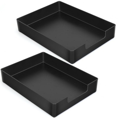 Letter-Size Tray, 2PCS Plastic Stackable A4 Paper Tray, Desk Drawer Organizer...