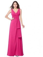 Azazie V-Neck Sleeveless Maxi Dress - size 8