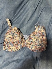 Lane Bryant Cacique full coverage bra with a Blue floral pattern 42F
