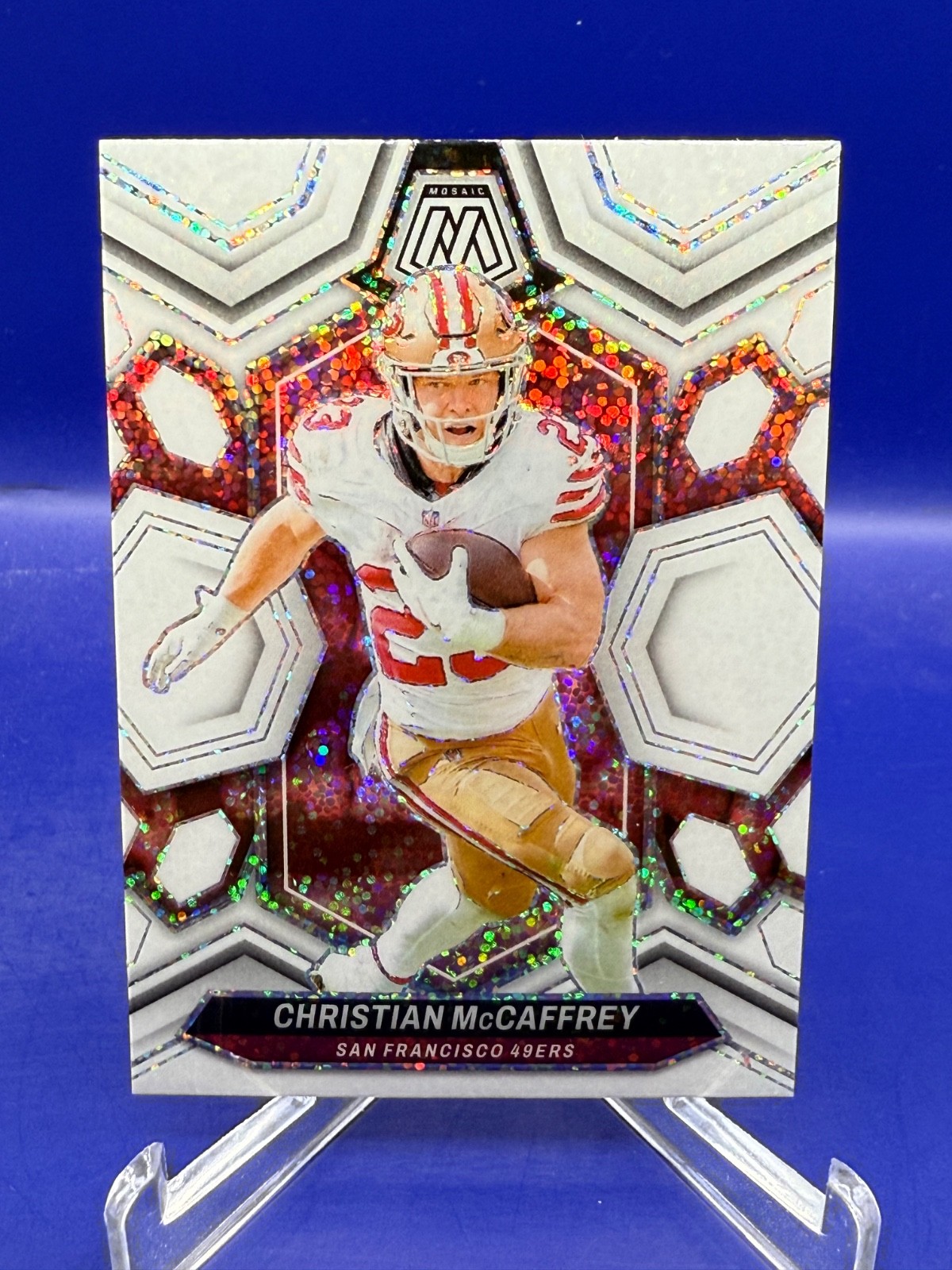 2024 Panini Mosaic - Christian McCaffrey White Sparkle SSP #191 49ers