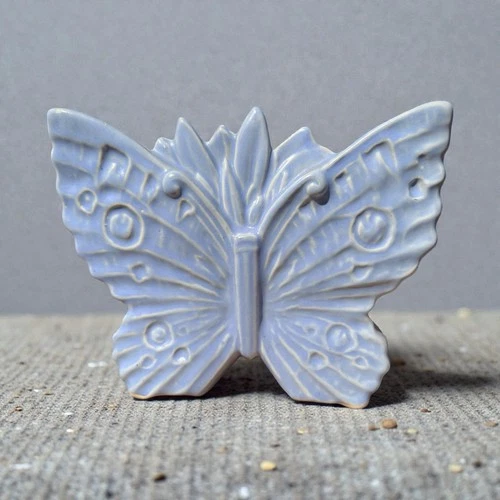 Vintage McCoy Pottery Blue Butterfly Shaped Tabletop Planter Vase Matte Glaze