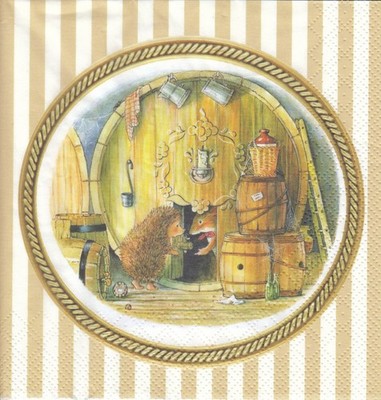 1 Lunch Papier Serviette Napkin (RS417) Foxwood Potter - Igel mit Maus