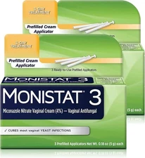 Monistat 3 Day Yeast Infection Treatment for Women, 3 Miconazole Prefilled Cream