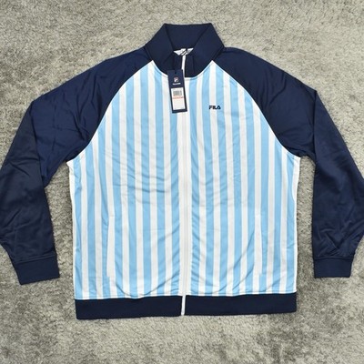 FILA Argentina Track Jacket Men's Size 3XL Big and Tall White Blue