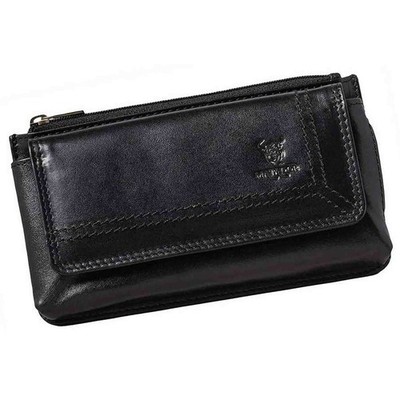 MATADOR Leder Universal Handytasche Gürteltasche bis 6.9 Zoll Schwarz RFID Quer