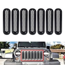 For Jeep Wrangler Jk 2007-2017 08 7x Front Insert Mesh Grille Grill Trim Cover For Jeep Wrangler Jk 2007-2017 08 7x Front Insert Mesh Grille Grill Trim Cover