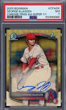 2025 Bowman Chrome Autographs George Klassen Superfractor Auto 1/1 1st Angels