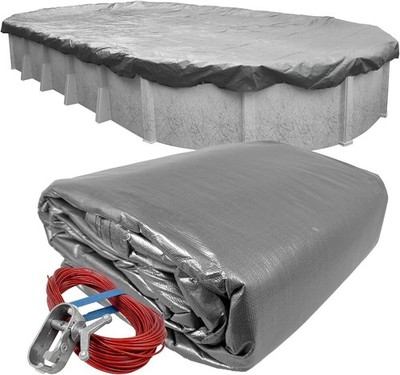 Robelle 12 x 24 ft Professional Silver Winter Oval Pool Cover for Above Ground P