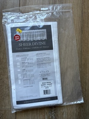 Heritage Lace Curtains, Sheer Divine Design, 42x40 Door Panel, Color: White