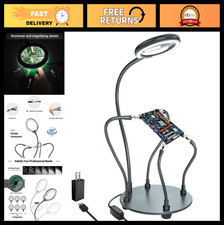 Soldering Station with 3X Magnifying Glass  Light, 4 Flexible Helping Hands Too