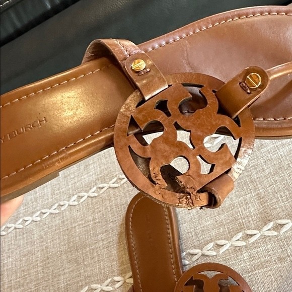 TORY BURCH Miller Sandals in Vintage Vachetta Leather Size 9.5 thumbnail 3