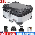 28L Silver Motorcycle Luggage Waterproof Tail Box Scooter Trunk Storage Top Case