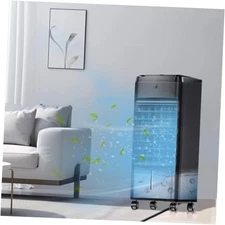  Evaporative Air Cooler, 3-IN-1 Air Conditioner Portable for Room w/ 4 Black