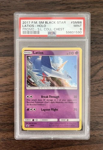 Pokémon SM Black Star Promo Latios Holo SM88 PSA 9 Collectors Chest