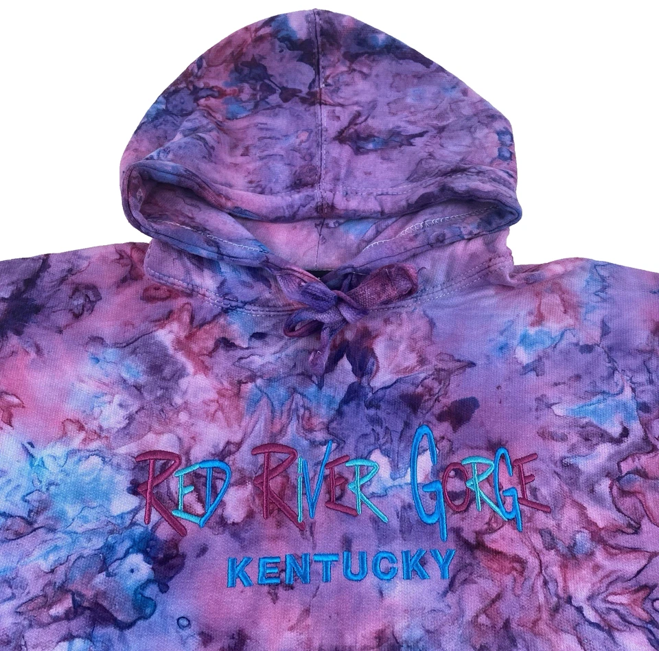 Red River Gorge Kentucky Mujer M Sudadera con Capucha Púrpura Azul Acuarela LUJO Foto 4 de 4