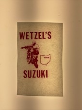 Original Vintage Wetzel 1979 Suzuki Motorcycle Mini Iron On Transfer Red