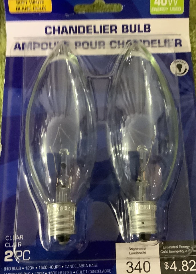 Chandelier Bulbs 2 Pack 40 Wart Soft White Clear NEW - Image 3 of 4