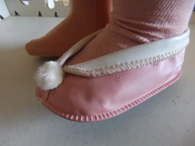 Große Puppen Schuhe Wachstuch rosa-weiß gefüttert- für z.B. 56-64cm Schildkröt - Bild 1 von 4