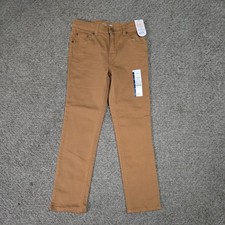NWT Wonder Nation Size 10 Slim Brown Chino Pant Boys Adjustable Waist Khaki