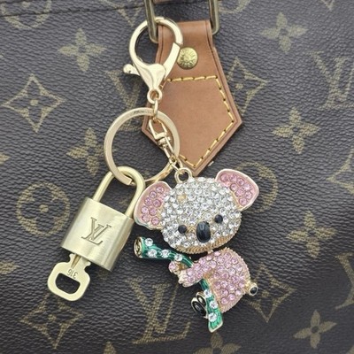 Authentic Louis Vuitton Lock & Key w/ Unbranded Pink Koala Bagcharm, Keychain