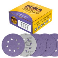 40 Grit 5" Ceramic Sanding Discs, 8-Hole, Box of 25 - Hook Loop Sandpaper